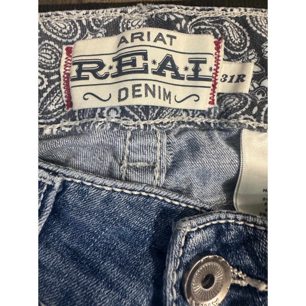 Ariat REAL Denim Mid Rise Bootcut Jeans Blue Stretch Western cowgirl 31R - Picture 6 of 9